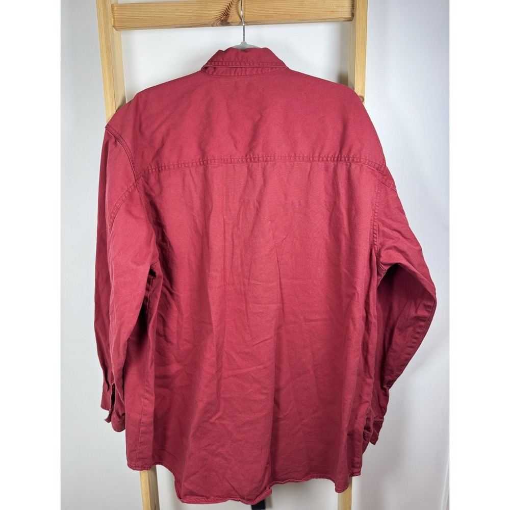 Vintage Levi's Denim Shirt Men's XL Red Loose Fit Long Sleeve Metal Buttons VTG - Picture 3 of 9